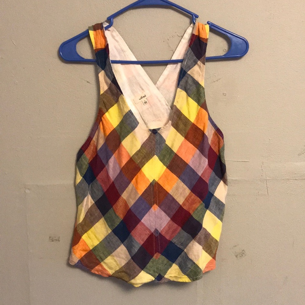 Picnic plaid cross back shirt (S)
